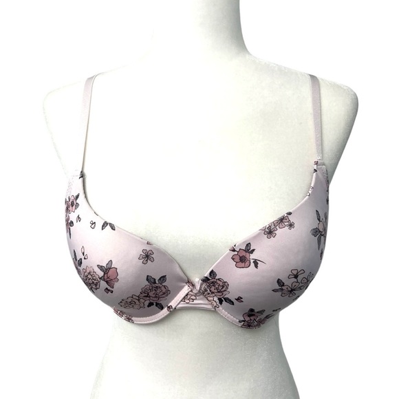 Kathy Ireland Light Pink Floral Bra - Size 36D - Picture 1 of 6